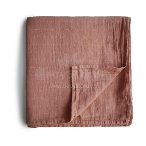 Mushie Muslin Swaddle Art.2200202 Birch Высококачественная муслиновая пелёнка  (120 cm x 120  cм)