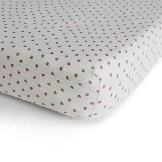 Mushie Cotton Sheet   Art.2216465 Bloom  простынь на резиночке 60x120cм