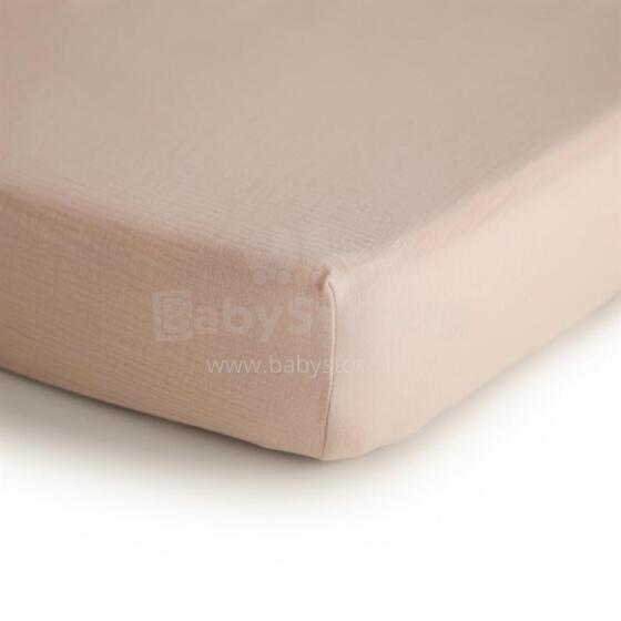 Mushie Cotton Sheet   Art.2216019 Blush  простынь на резиночке 60x120cм
