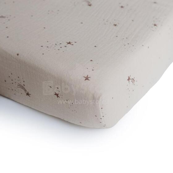 Mushie Crib Cotton Sheet  Art.2216245 Falling Star alags ar gumiju 40x100cm