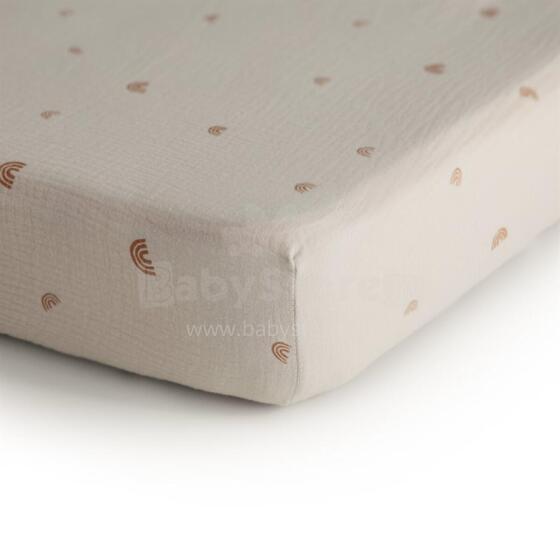 Mushie Crib Cotton Sheet  Art. 2216229 Rainbow Palags ar gumiju 40x100cm