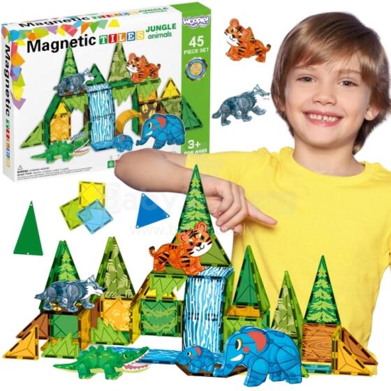 WOOPIE Magnetic Construction Blocks 3D Educational Set Jungle Animals 45pcs