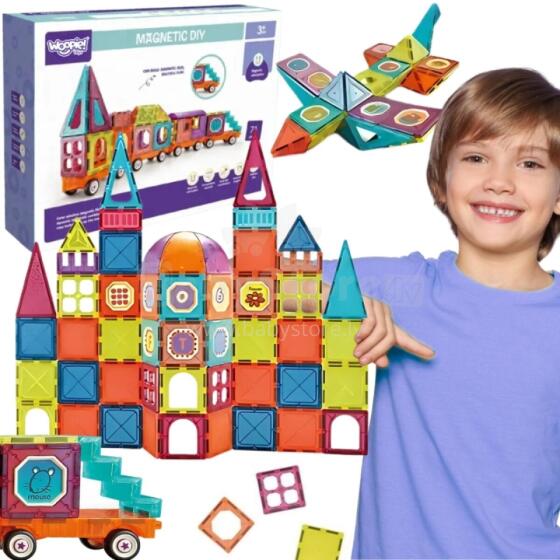 WOOPIE Magnetic 3D Building Blocks Train Set 71 pcs