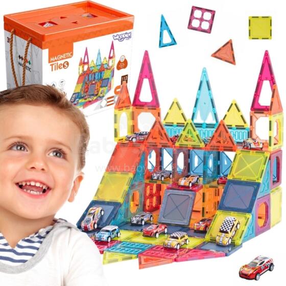 WOOPIE Magnetic Construction Blocks 7.5 cm Parking 112 pcs