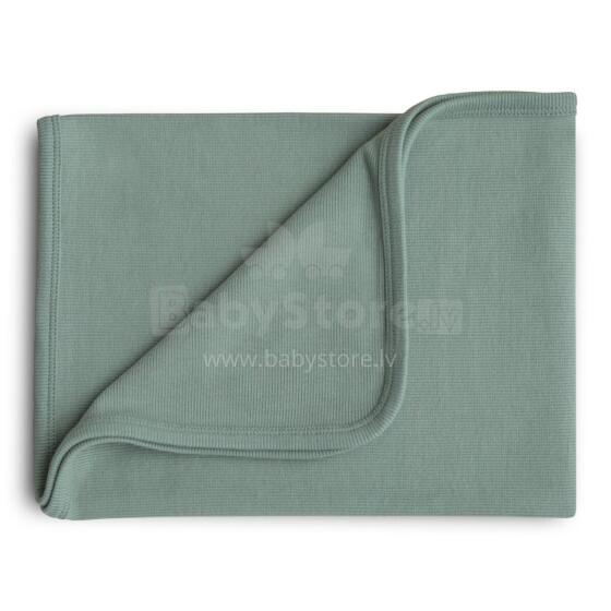 Mushie Ribbed Baby Blanket Blanket Art.101259 Roman Green Хлопковое одеяло/плед 90x90см