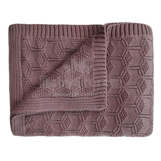 Mushie Knitted Baby Blanket  Art.2180335 Desert Rose Dabīgas kokvilnas pleds 80x100cm