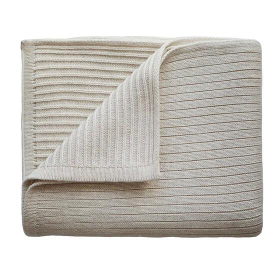 Mushie Knitted Baby Blanket  Art.2180347 Beige Melange Dabīgas kokvilnas pleds 80x100cm