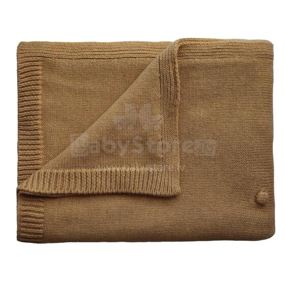 Mushie Knitted Baby Blanket  Art.2180338 Mustard Melange Dabīgas kokvilnas pleds 80x100cm