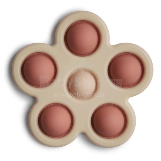 Mushie Flower Press Toy Art.2830477 Силиконовая погремушка для моторики (100% натуральная)
