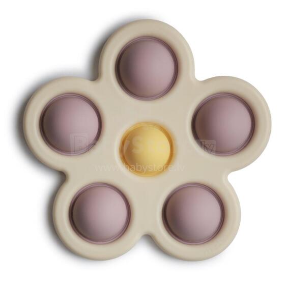 Mushie Flower Press Toy Art.2830476 Augstākas kvalitātes - silikona grabulis motorikai (100% dabisks)