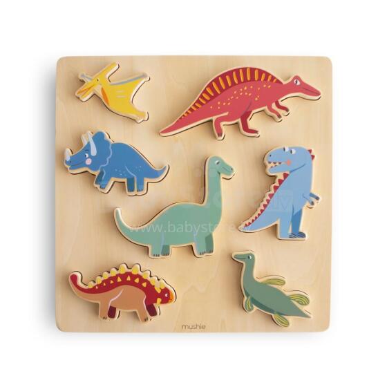 Mushie Wooden Puzzle  Art.101589 Dino Деревянный пазл