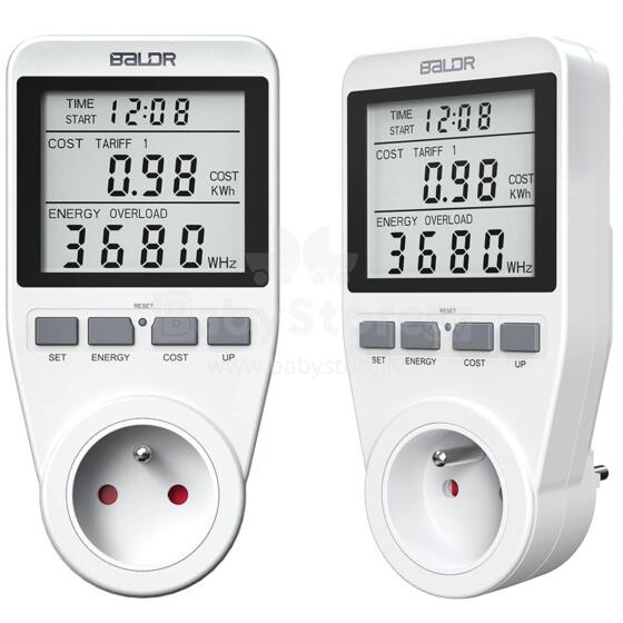 Vienfāzes vattmetrs Baldr BD-990 balts