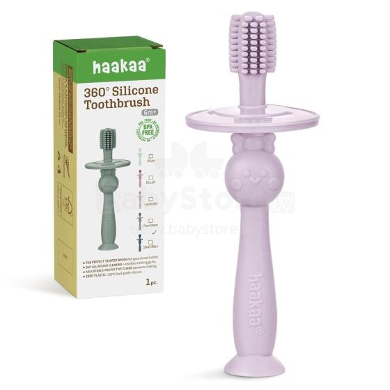 Haakaa 360° Silicone Toothbrush  Art.BHK075-LA Lilac первая зубная силиконовая щетка