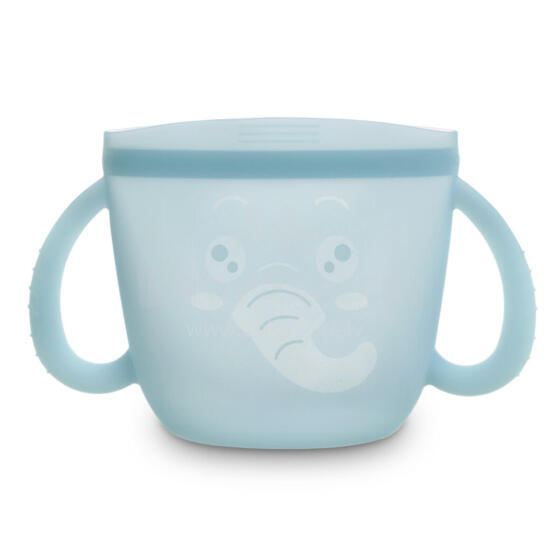 Haakaa Snack Cup Silicone Elephant Art.UTE110-MB Силиконовый контейнер  с крышкой Click Lock.