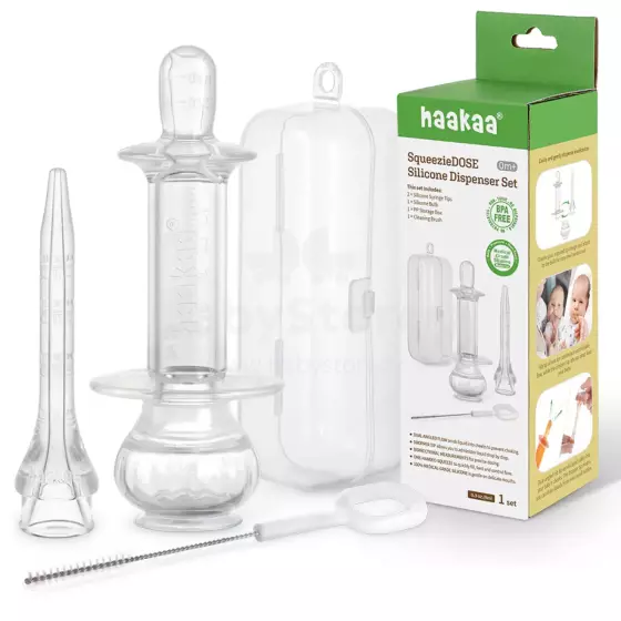 Haakaa SqueezieDOSE Silicone Dispenser Set Art.MHK200 silikona dozatoru komplekts