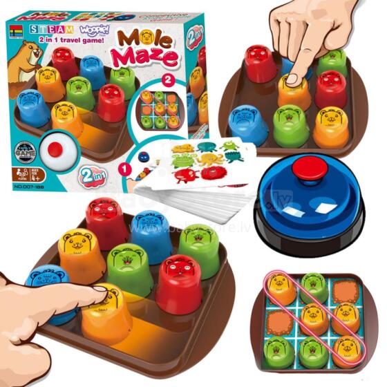 WOOPIE IQ Loģiskā Izglītojošā Stratēģiskā Spēle 2in1 Tic Tac Toe 8gab