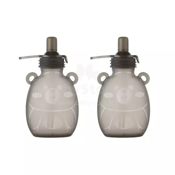 Haakaa Happy Bear Silicone Goody Pouch Art.MHK163 Силиконовый контейнер для  воды, пюре, соков ,2 шт.170мл