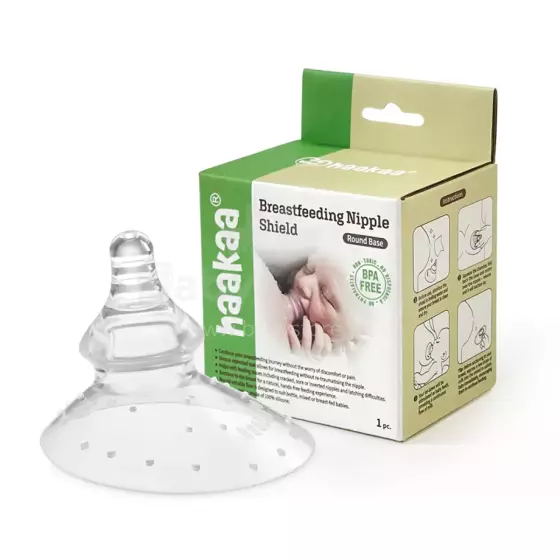 Haakaa  Nipple Shield - Nipple Teat (Round Base) Art.MHK037 Krūšu uzgalis (2 gab.)