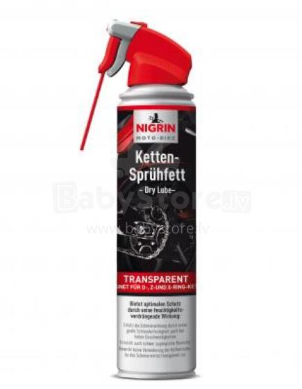 NIGRIN MOTO-BIKE ķēdes smērviela – sausa eļļošana (caurspīdīga, 400 ml)