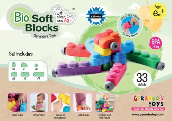 Gerardo's Toys Art.264141 mīksto klucīšu komplekts, 33 gab