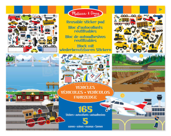 MELISSA & DOUG Reusable Sticker Pad  - Vehicles