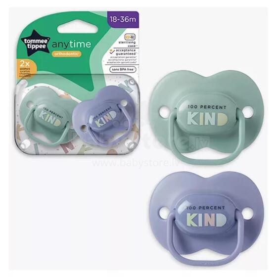 TOMMEE TIPPEE ortodontiskie māneklīši ANYTIME, 18-36 m., 2 gab., 433658