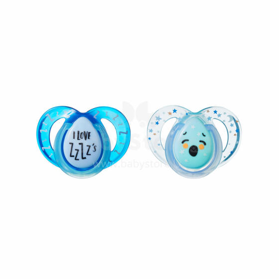 Tommee Tippee silikona māneklis 2vnt 6-18m Night 433661