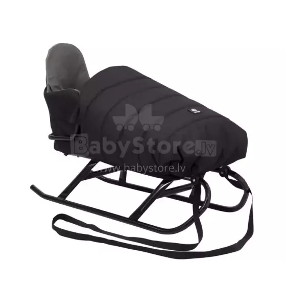 Kunert Sledge Flo  Art.264437 Black Детские санки на прочной раме (без ручки) с тёплым спальным мешком