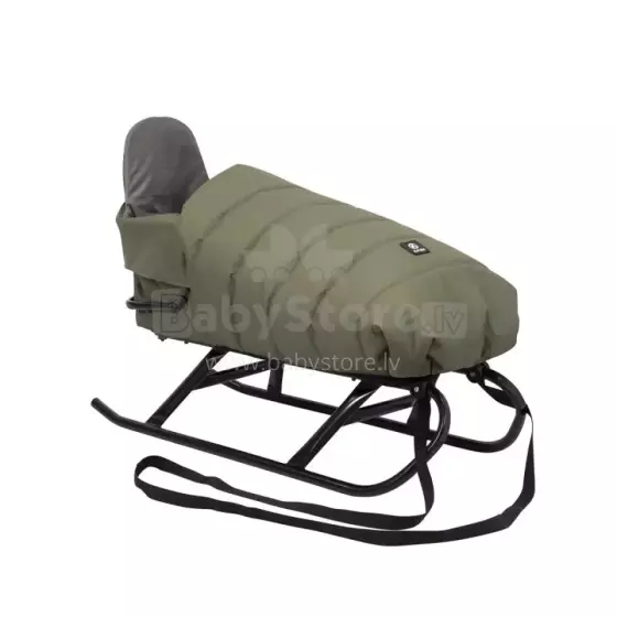 Kunert Sledge Flo  Art.264438 Khaki Bērnu ragavas ar izturīgo rāmi (bez rokturis) ar siltu guļammaisu
