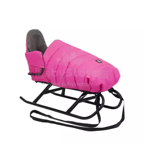 Kunert Sledge Flo  Art.264439 Pink Bērnu ragavas ar izturīgo rāmi (bez rokturis) ar siltu guļammaisu