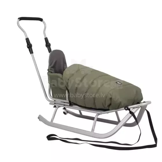 Kunert Sledge Rocker Art.264445 Khaki Детские особо выносливые санки со спинкой и ручкой и тёплым спальным мешком