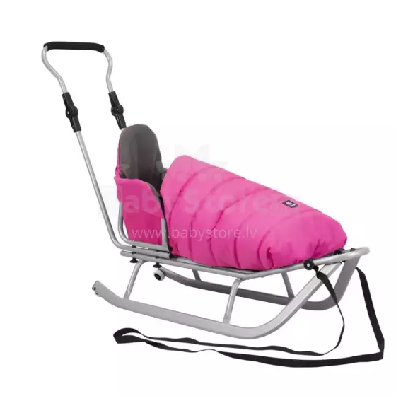 Kunert Sledge Rocker Art.264446 Pink Детские особо выносливые санки со спинкой и ручкой и тёплым спальным мешком