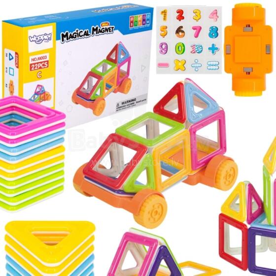 WOOPIE Magnētiskie Bloki Transportlīdzekļu Mini Būvniecība 22 gab.