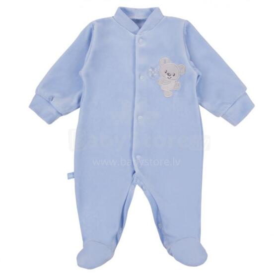 EWA 931030 NEWBORN Velour Romper Blue 68