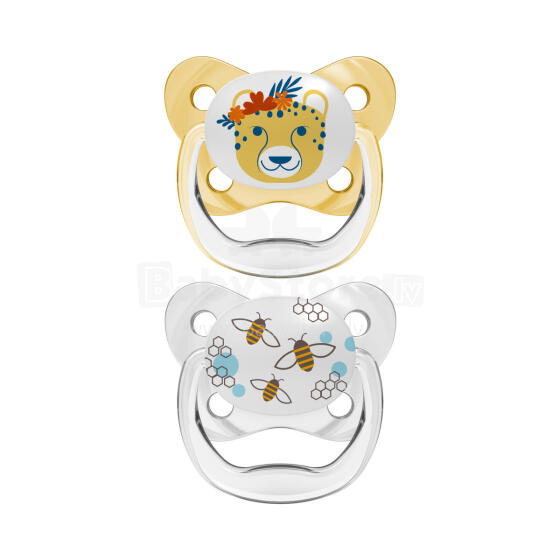 DR.BROWN'S Silicone Pacifier PreVent BUTTERFLY, for ages 6 to 18 months, 2 pcs, yellow