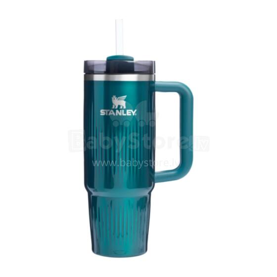 Termokrūze ar salmiņu The Quencher H2.0 Fluted Tumbler 1.18L spīdīgi zilganzaļa