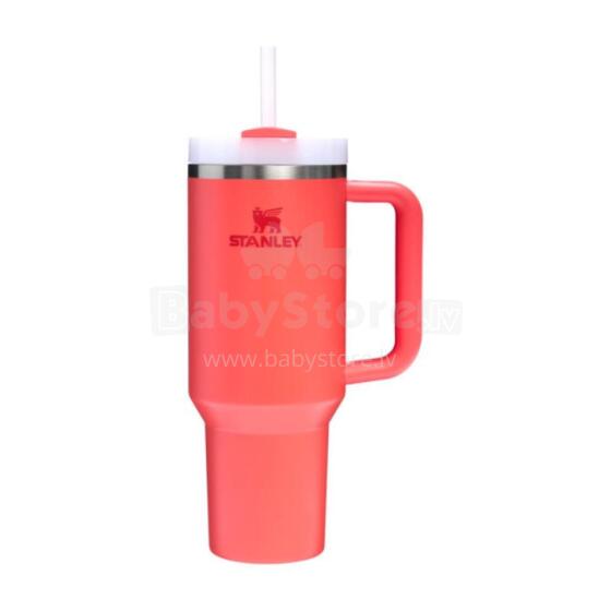 Thermos mug with straw The Quencher H2.O FlowState Tumbler 1.18L coral red-orange
