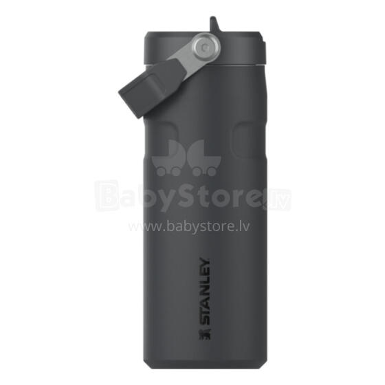 Termopudele ar salmiņu The IceFlow Bottle Flip Straw 2.0 0,47L melna 2.0 