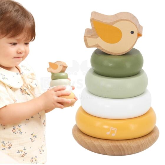 VIGA PolarB Wooden Educational Pyramid - Bird