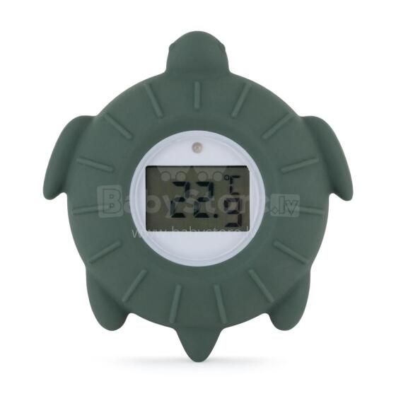 PETITE&MARS 582817 Silicone Digital Bath Thermometer Turtle Terry Misty Green