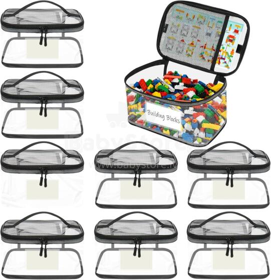 Storage Bag Toy  Art.265277 Soma rotaļlietām-organaizers ar vārda etiķeti  un sieta nodalījumiem,8 gab