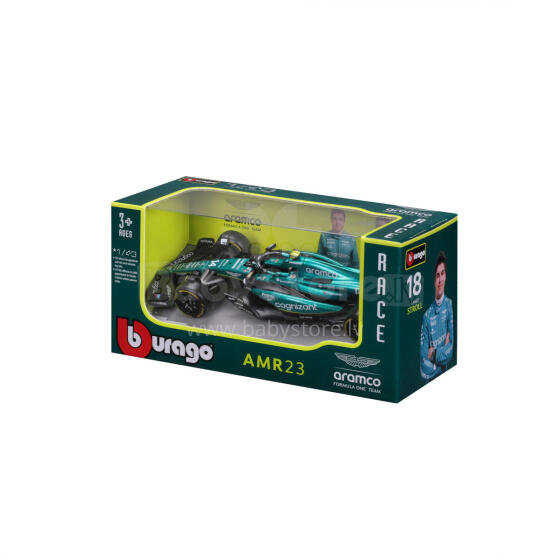 BBURAGO 1:43 auto F1 Aston Martin Aramco Cognizant Team AMR23, 18-38090