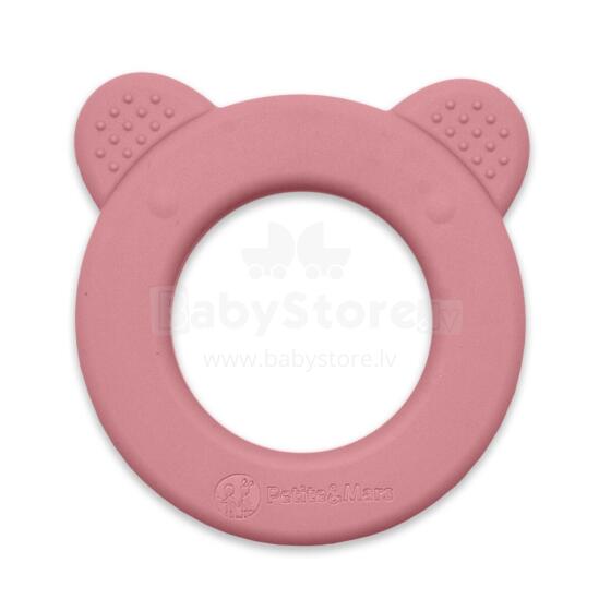PETITE&MARS 713820 Силиконовая прорезыватель с погремушкой Beary Пыльная роза 0+