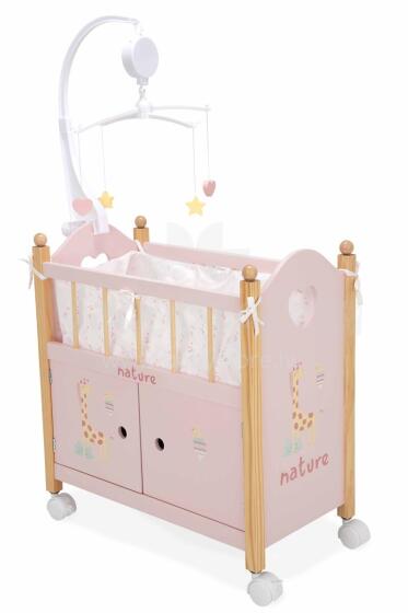 Arias Doll Bed with Wardrobe, Nature