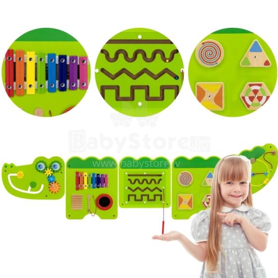 Сенсорная манипулятивная доска Крокодил VIGA с сертификатом FSC Montessori