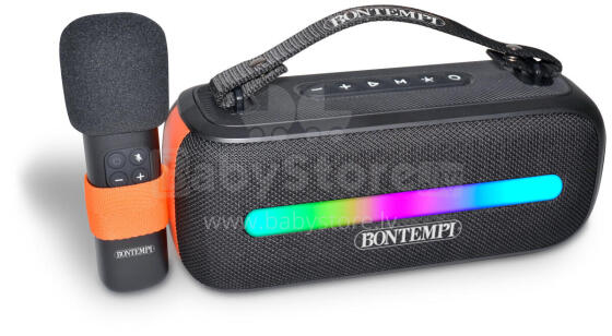 BONTEMPI TECH wireless speaker with wireless microphone & RGB lights, 491050