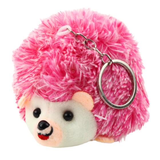 Plush Hedgehog Mascot Keychain Ring Pink 9cm