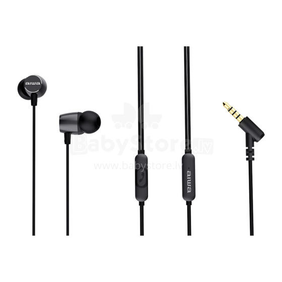 AIWA In-Ear austiņas, melnas