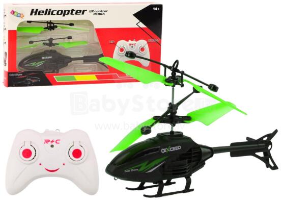Tālvadības RC helikopters ar giroskopu zaļā krāsā