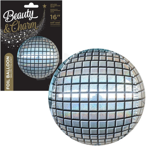 BALON FOLIOWY KULA DISCO 40CM